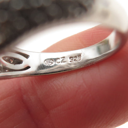 925 Sterling Silver Round-Cut C Z Sparkle Ring Size 7.25