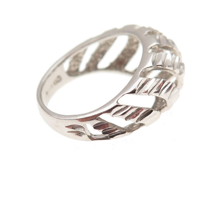 Chapal Zenray 925 Sterling Silver Modernist Ribbed Dome Ring Size 7.25