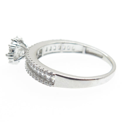 925 Sterling Silver Multi-C Z Engagement Ring Size 7.25