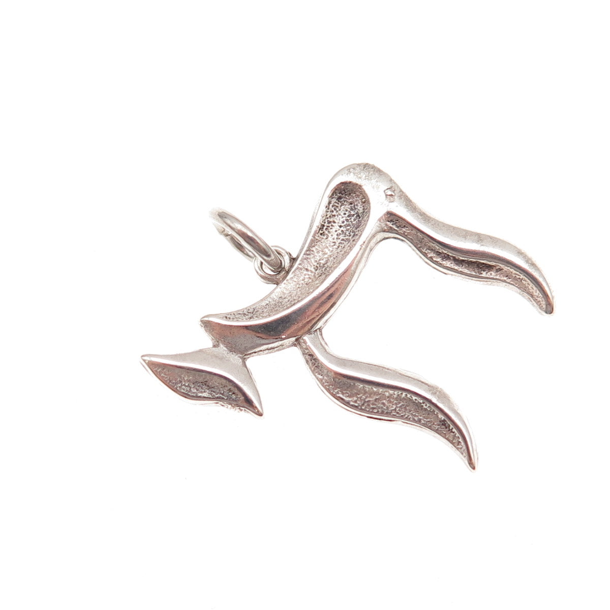 925 Sterling Silver Vintage Chai Judaica Oxidized Charm Pendant