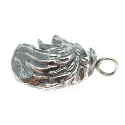 925 Sterling Silver Vintage Collie Dog Oxidized Charm Pendant