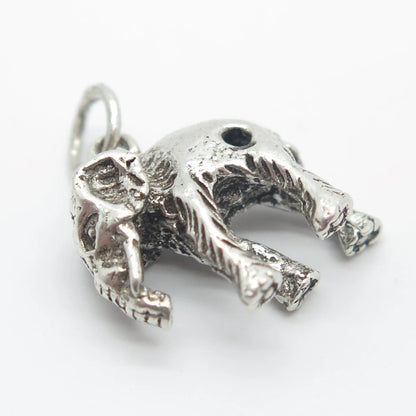 925 Sterling Silver Vintage Elephant for Good Luck Charm Pendant