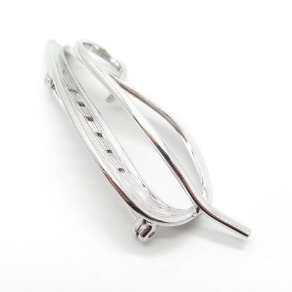 925 Sterling Silver Vintage Vargas Leaf Pin Brooch