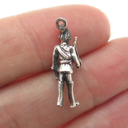 925 Sterling Silver Antique Art Deco Royal Guard 3D Pendant