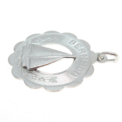 CREA 925 Sterling Silver Vintage "Bermuda" Sailboat Pendant