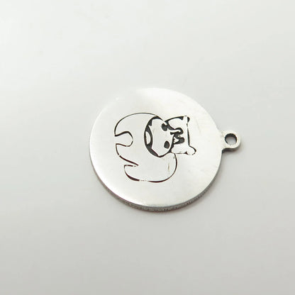 925 Sterling Silver USA Two In Town Hippopotamus Charm Pendant