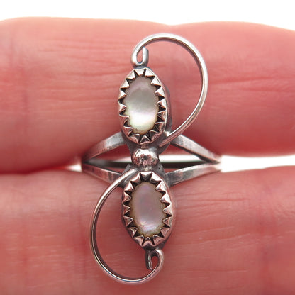 Thomas Lee Navajo Old Pawn Sterling Silver Vintage Southwestern MOP Ring Size 4