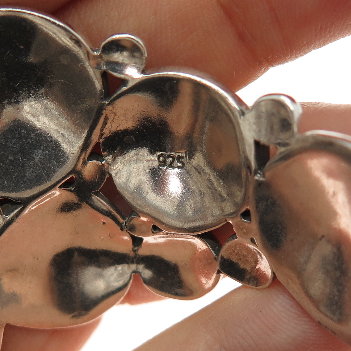 LOIS HILL Sterling Silver Vintage Signature Scroll Disc Adjustable Bracelet 6.5"