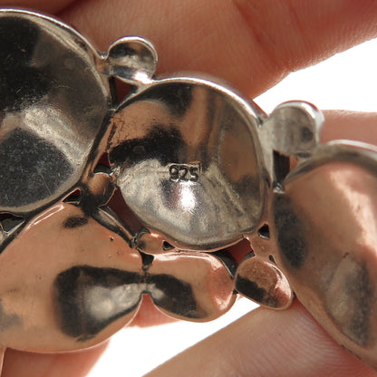 LOIS HILL Sterling Silver Vintage Signature Scroll Disc Adjustable Bracelet 6.5"