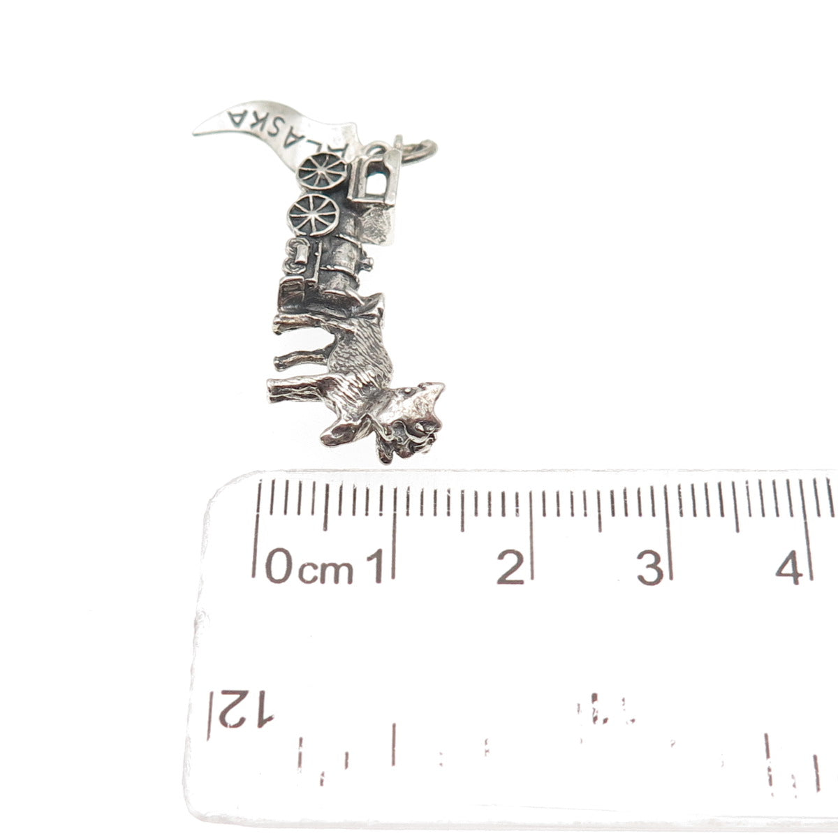 Pacific Jewelry 925 Sterling Vintage Steam Locomotive Train Moose Alaska Pendant