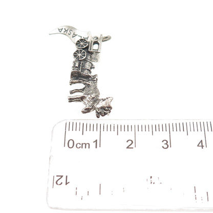 Pacific Jewelry 925 Sterling Vintage Steam Locomotive Train Moose Alaska Pendant