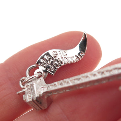 Pacific Jewelry Sterling Silver Vintage Sky Tower Magic Mountain Charm Pendant