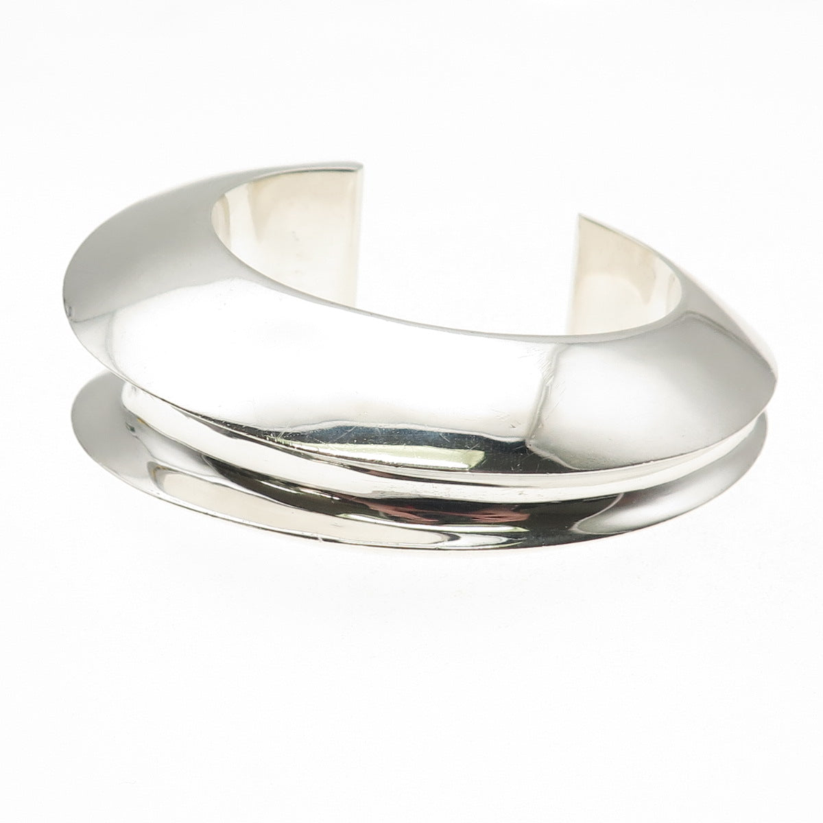 Simon Sebbag 925 Sterling Vintage Modernist Heavy 97.1g Adjustable Bracelet 6.5"