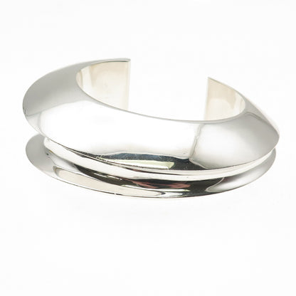 Simon Sebbag 925 Sterling Vintage Modernist Heavy 97.1g Adjustable Bracelet 6.5"