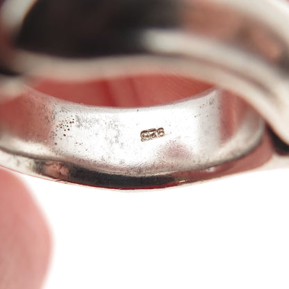 925 Sterling Silver Vintage Modernist Oxidized Ring Size 5.75