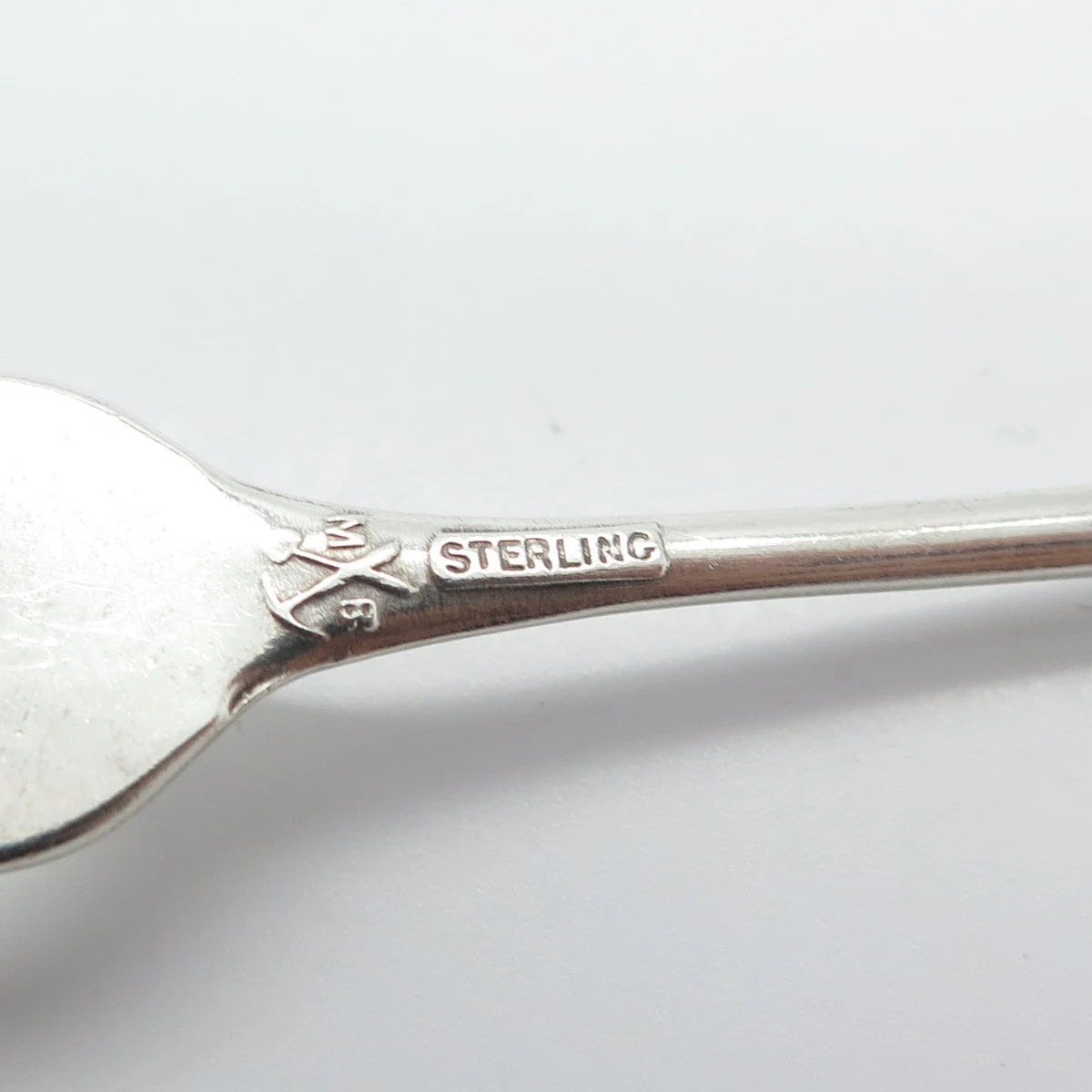 925 Sterling Silver Vintage Black Enamel "Alaska" Pickle / Olive Fork