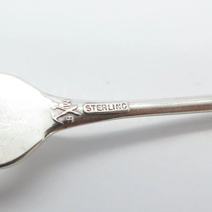 925 Sterling Silver Vintage Black Enamel "Alaska" Pickle / Olive Fork