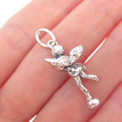 800 Silver Vintage Cherub 3D Charm Pendant