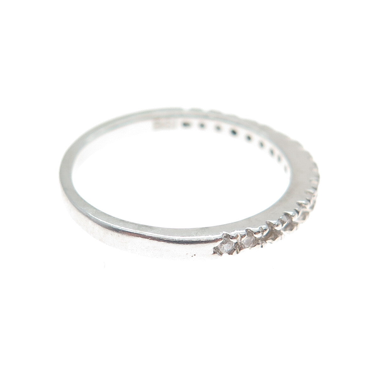 925 Sterling Silver Round-Cut Shaped C Z Ring Size 5.5