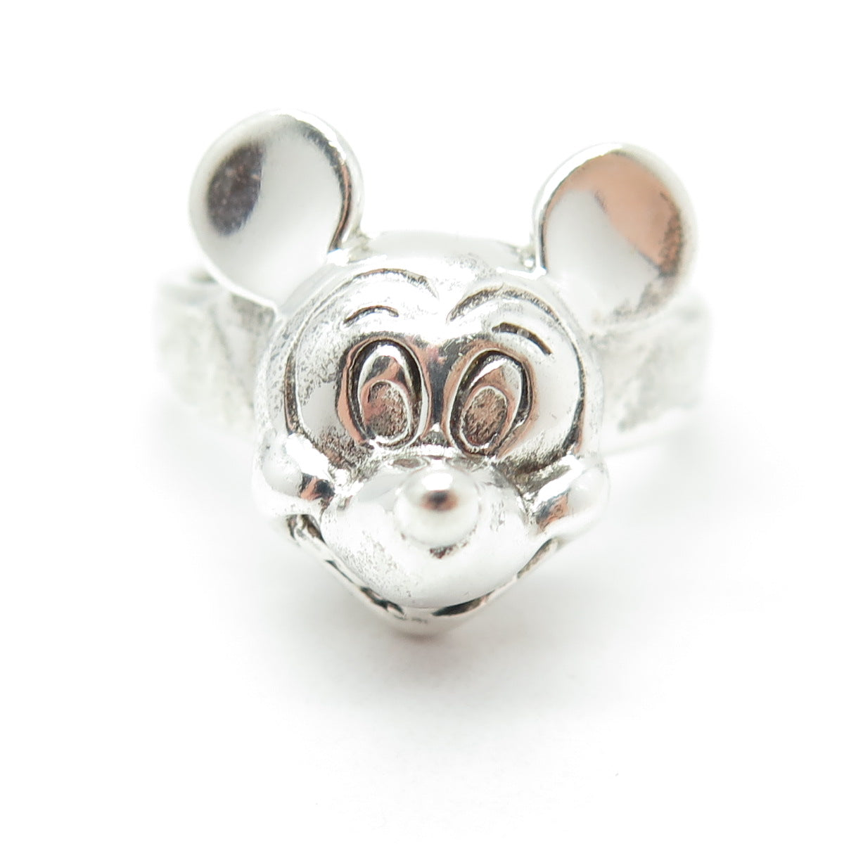 DISNEY 925 Sterling Silver Vintage Mickey Mouse Ring Size 10