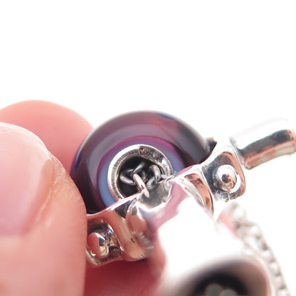 Trollbeads Sterling Silver Vintage Real Pearl & Murano Glass Cross Necklace 36"