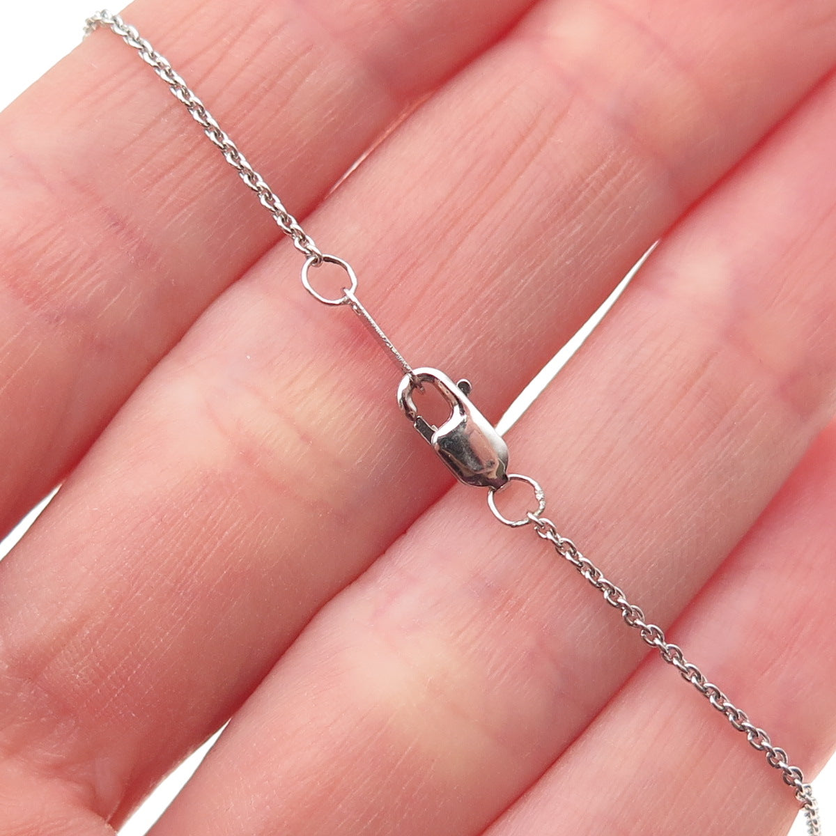 925 Sterling Silver C Z Twisted Pendant Cable Chain Necklace 18"