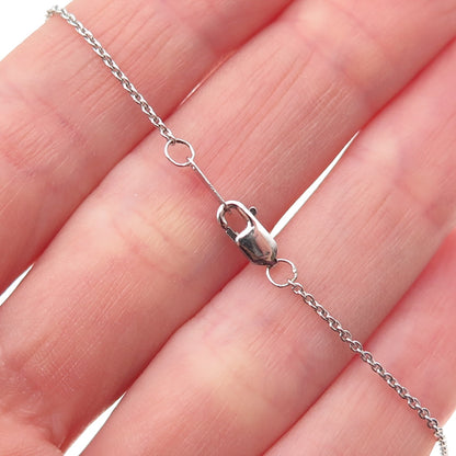 925 Sterling Silver C Z Twisted Pendant Cable Chain Necklace 18"