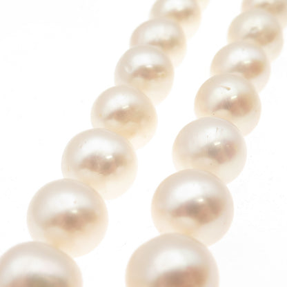 925 Sterling Silver Vintage Real Baroque Pearl Beaded Necklace 18"