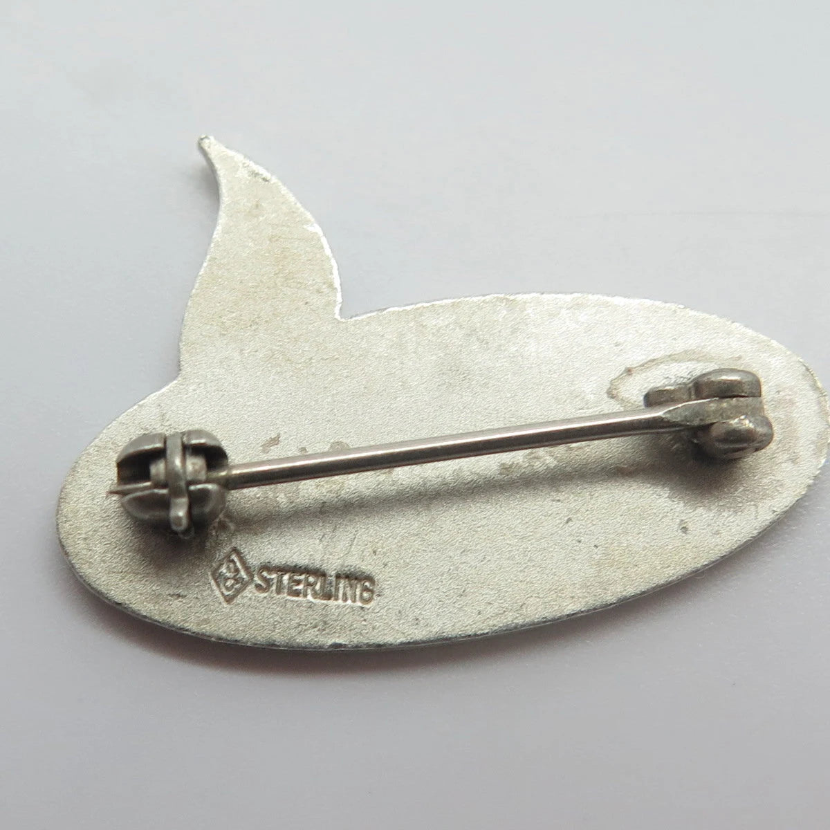 925 Sterling Silver Vintage Enamel John F. Kennedy Community Hospital Pin Brooch