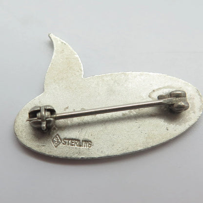 925 Sterling Silver Vintage Enamel John F. Kennedy Community Hospital Pin Brooch