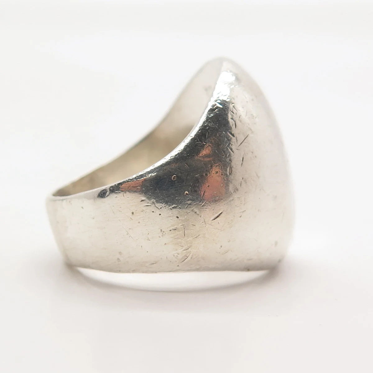 925 Sterling Silver Vintage Spain Modernist Wide Ring Size 9.25