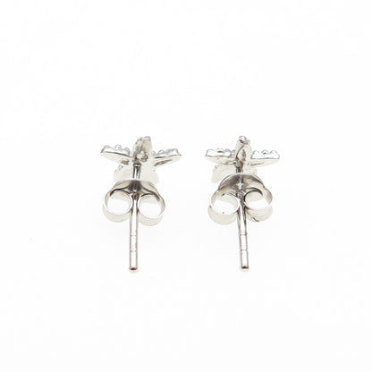925 Sterling Silver Granulated Starfish Stud Earrings