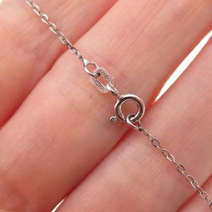 Chuck Clemency 925 Sterling Silver Real Tanzanite Cross Cable Chain Necklace 20"