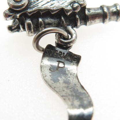 PACIFIC JEWELRY 925 Sterling Silver Vintage "Virginia Beach" Artillery Pendant