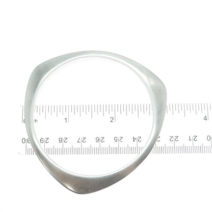 925 Sterling Silver Vintage Mexico Modernist Triangle Bangle Bracelet 8"