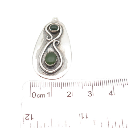 Stanley Bain Navajo Old Pawn Sterling Silver Vintage Southwestern Jade Pendant