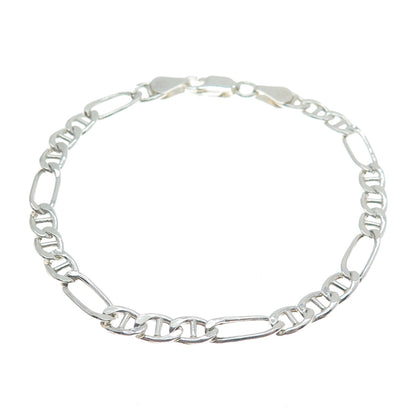 DANECRAFT 925 Sterling Silver Italy Figaro Link Bracelet 7.25"