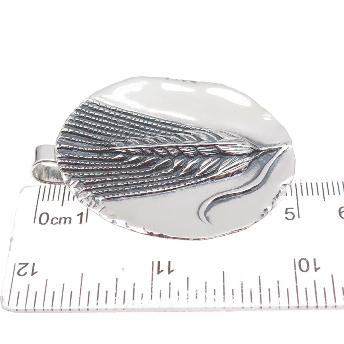 James Avery 925 Sterling Silver Vintage Wheat Sheaf Harvest Medallion Pendant