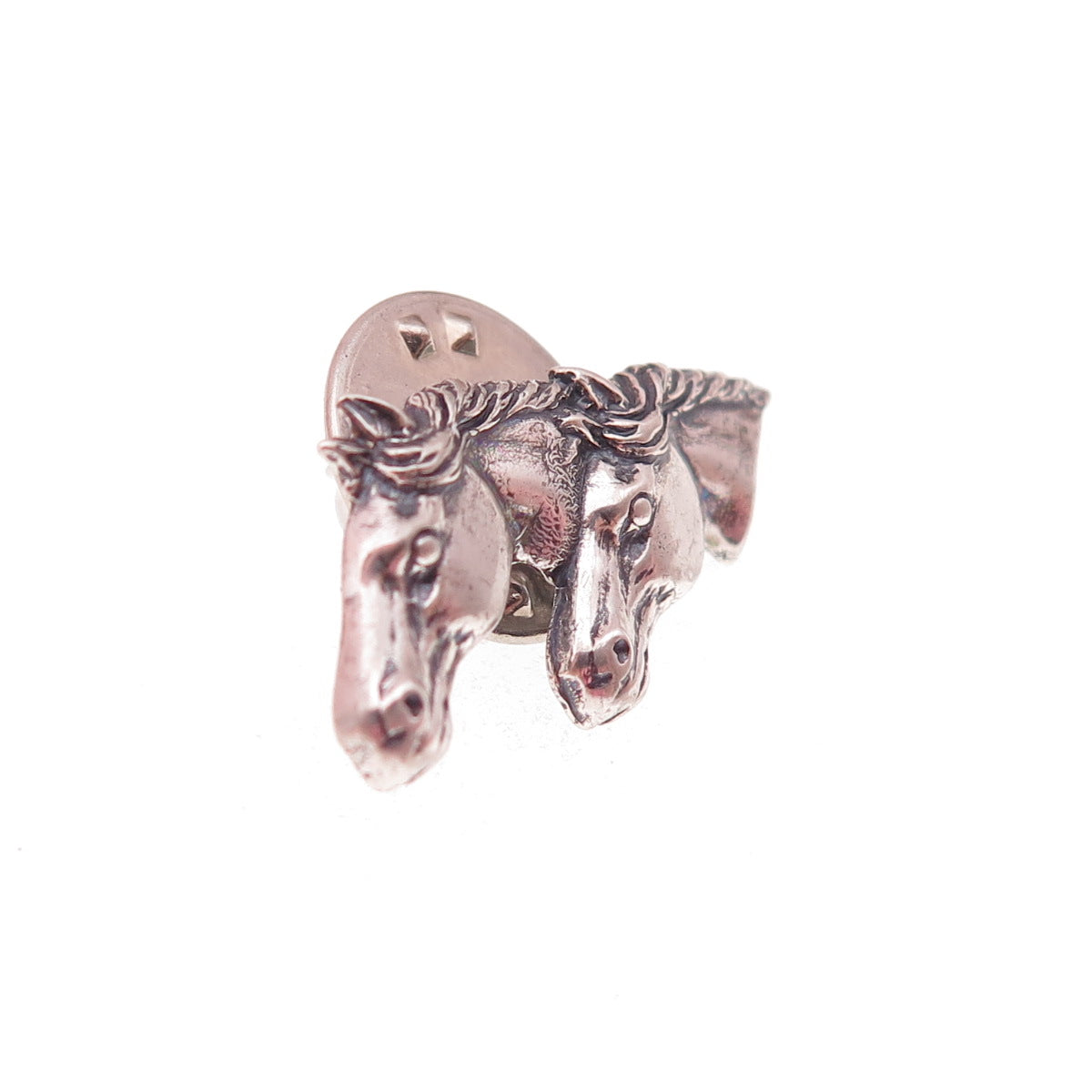 Beau & B.A. Ballou 925 Sterling Antique Art Deco Horse Couple Tie Tack Lapel Pin