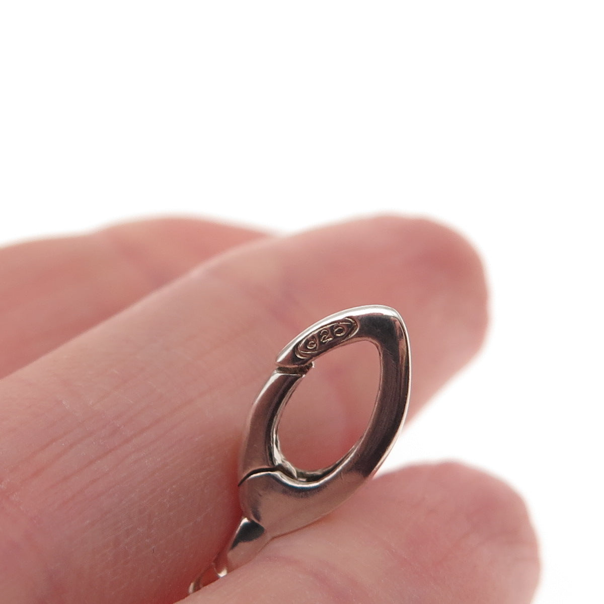 925 Sterling Silver Floral Key Carabiner Lock Clasp Charm Pendant