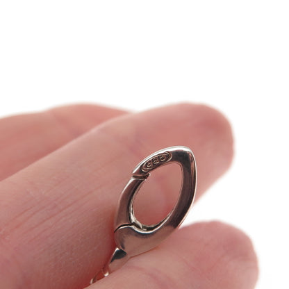 925 Sterling Silver Floral Key Carabiner Lock Clasp Charm Pendant