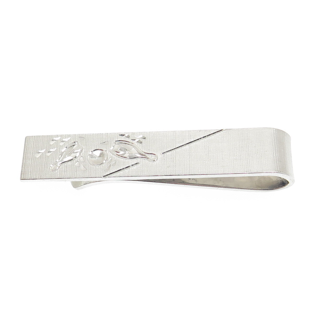 WELLS 925 Sterling Silver Vintage Bowling Tie Clip