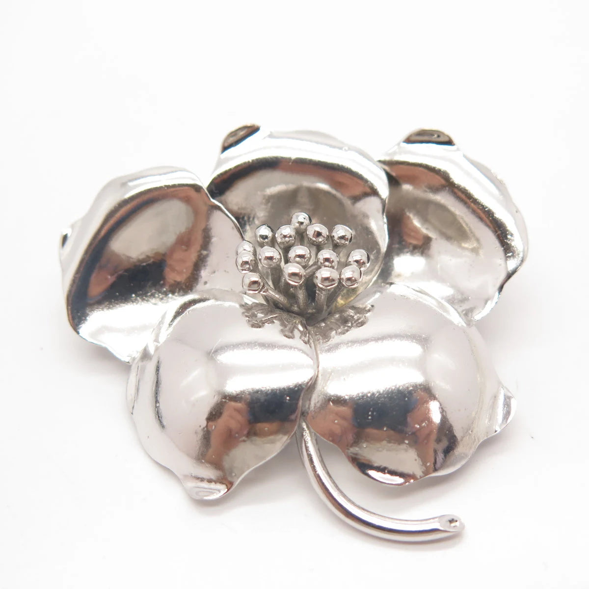 835 Silver Vintage Floral Pin Brooch