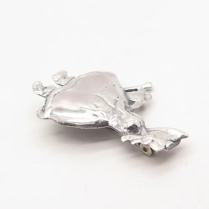 925 Sterling Silver Vintage Girl w/ Water Can Pin Brooch