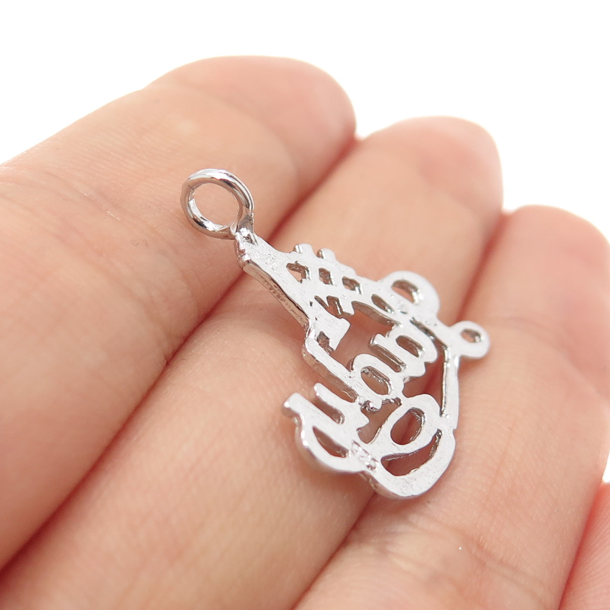 925 Sterling Silver Vintage #1 Lady Minimalist Charm Pendant