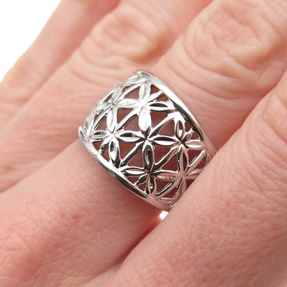 Ross Simons 925 Sterling Silver Butterfly Pattern Ring Size 7.25