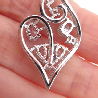 925 Sterling Silver Multi-Cut C Z Charm Pendant