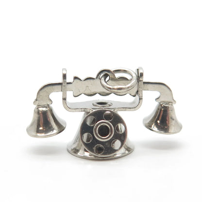PAYE & BAKER 925 Sterling Silver 2-Tone Antique Art Deco Retro Telephone Pendant