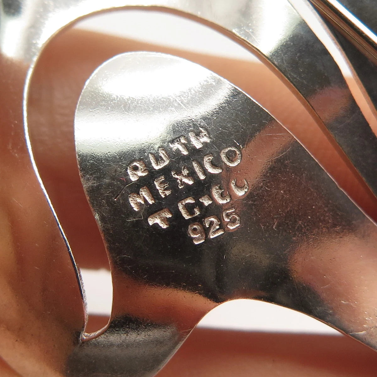 925 Sterling Silver Vintage Mexico Modernist Pin Brooch