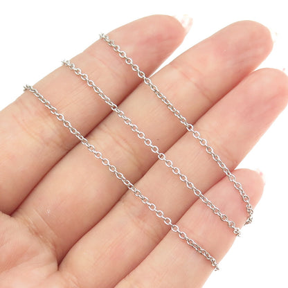925 Sterling Silver Cable Chain Necklace 16-17"